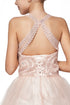 Girls Illusion Halter Neck Sweetheart Beaded Bodice Tulle Flower Girl Junior Bridesmaid Dress, Sizes 4-16 - SophiasStyle.com
